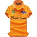 high neck t-shirt wholesale polo ralph lauren hommes 2013 italy cotton pl8009 orange blue